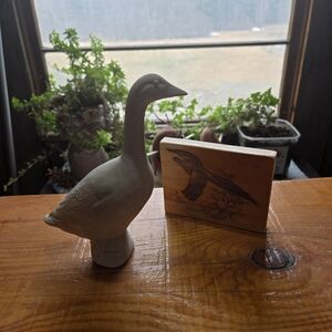 Neutral Ceramic Goose Figurine - Home Accents